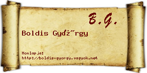 Boldis György névjegykártya