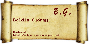 Boldis György névjegykártya